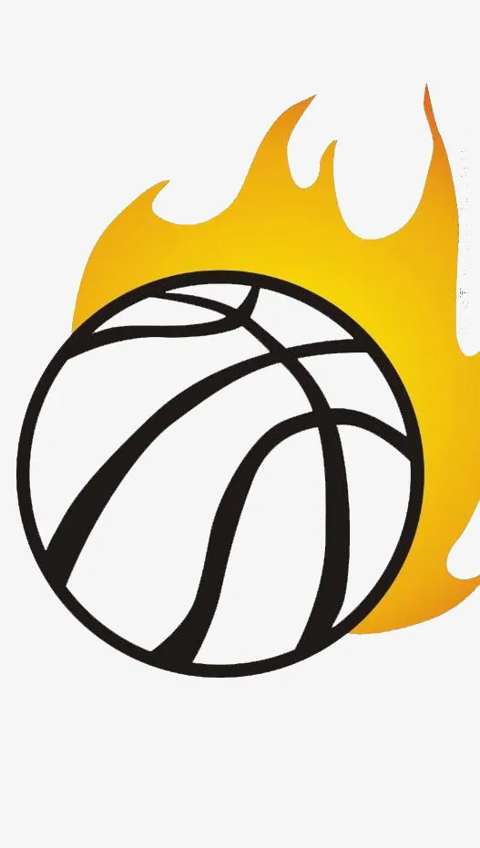 手绘篮球赛Logo图案免抠