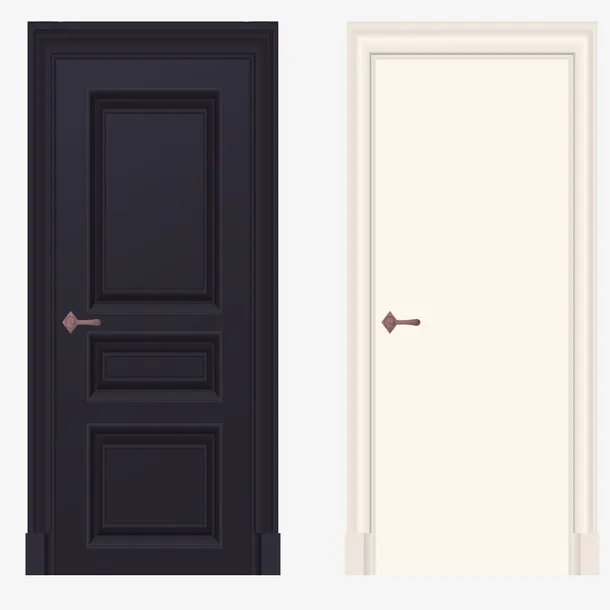 两个不同颜色的门免抠