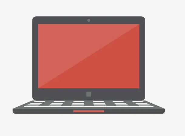 红色电脑屏幕免抠