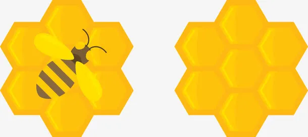 蜂蜜蜂巢元素图标矢量免抠