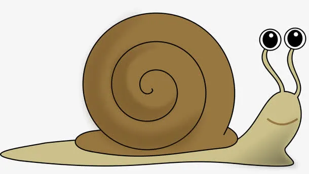 棕色的卡通小蜗牛免抠