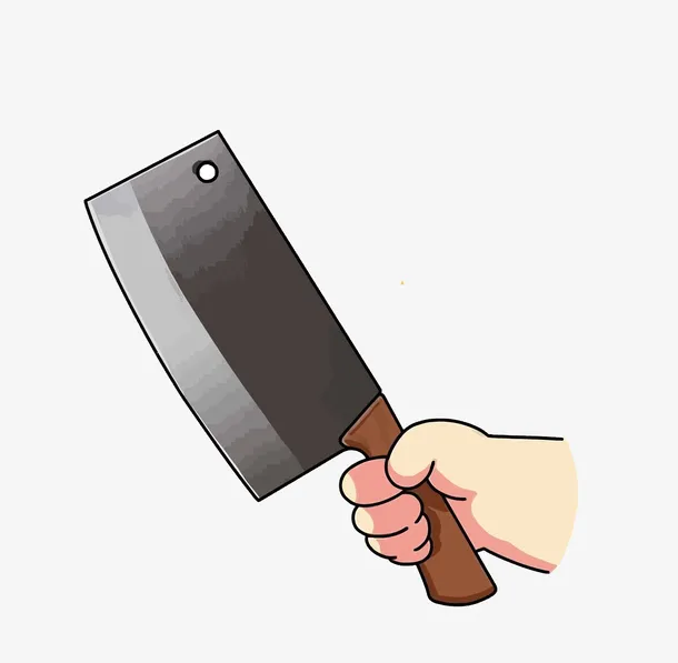 矢量拿着菜刀的手免抠手绘卡通卡通元素