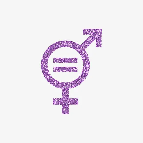 卡通紫色性别男女平等标志PNG免抠