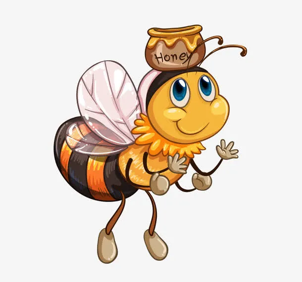 矢量卡通可爱小蜜蜂免抠