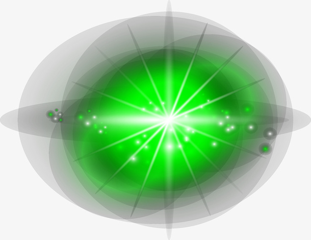 梦幻绿色光圈免抠手绘卡通卡通元素
