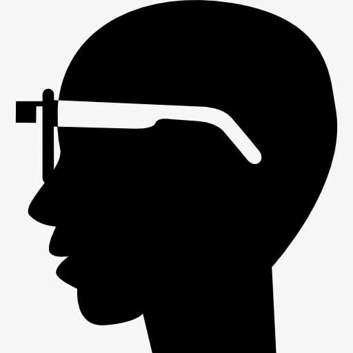 谷歌眼镜光头男头的工具从侧面图标免抠