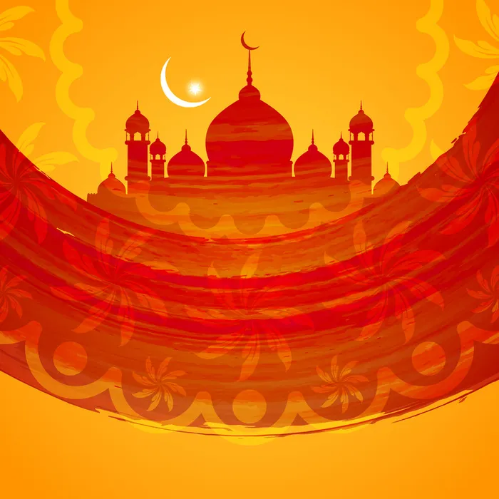 宗教伊斯兰教斋月节橙色背景素材高清