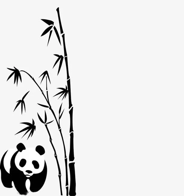 熊猫和竹子免抠