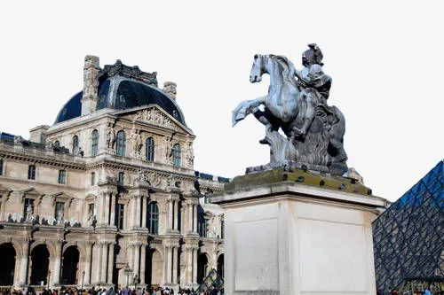 艺术建筑巴黎卢浮宫免抠图免抠