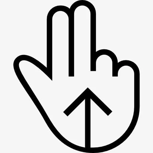 两个手指向上滑动手势笔划符号一方面图标免抠