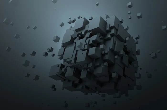 立体方块几何多边形黑色设计背景高清
