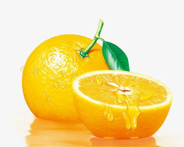 新鲜橙子橙汁免抠