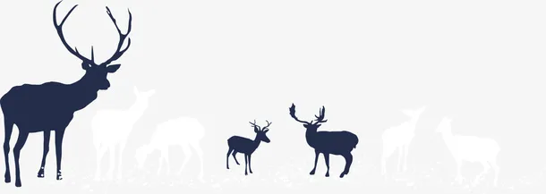 白色圣诞节麋鹿免抠