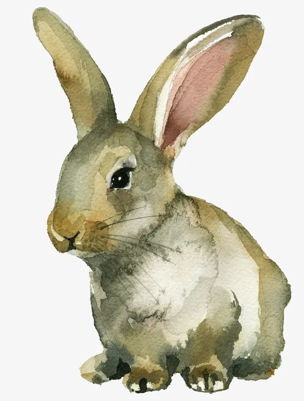 手绘可爱的小兔子免抠