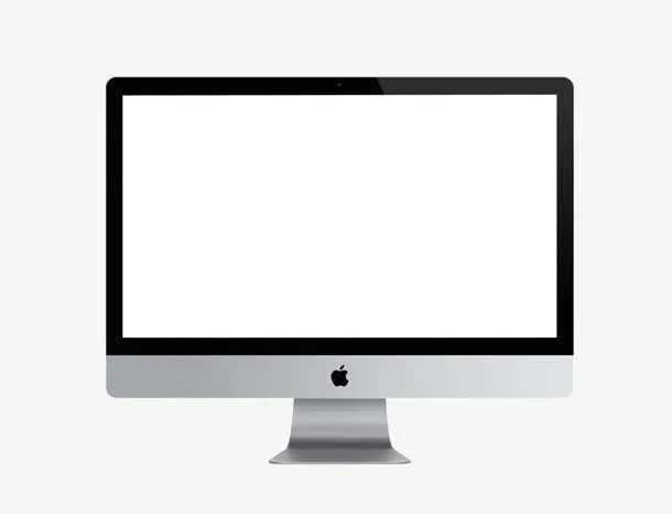 黑色边框苹果电脑屏幕卡通免抠
