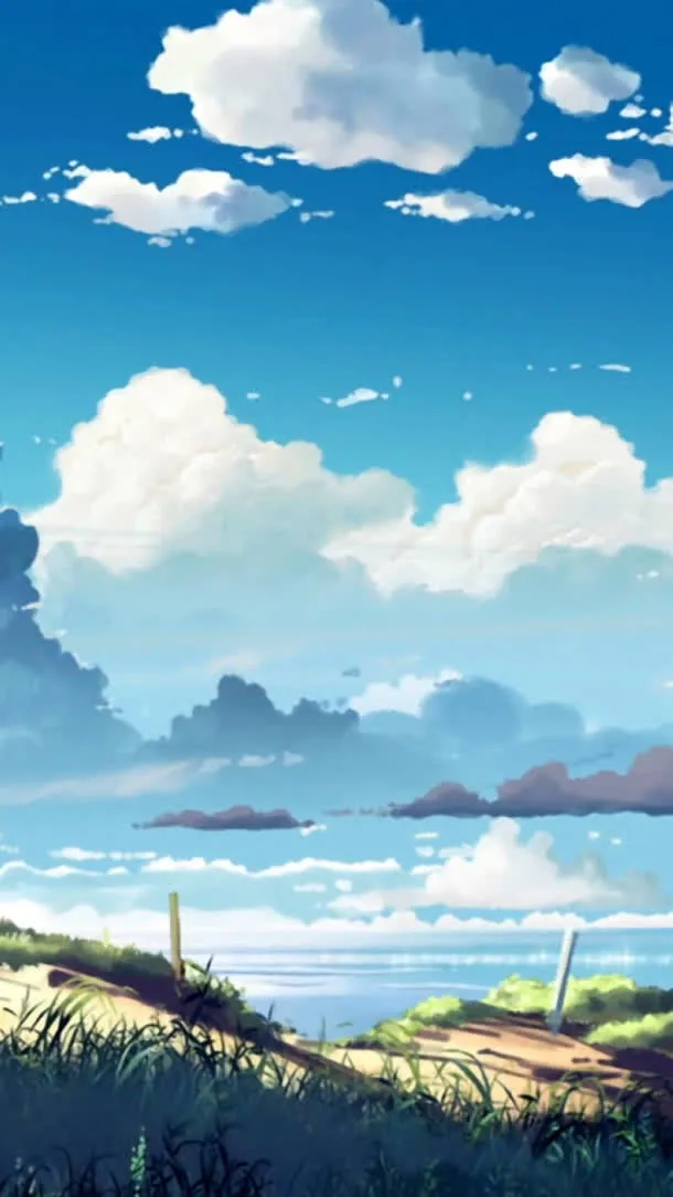 动漫世界蓝天白云朵朵海报背景免抠背景H5背景元素