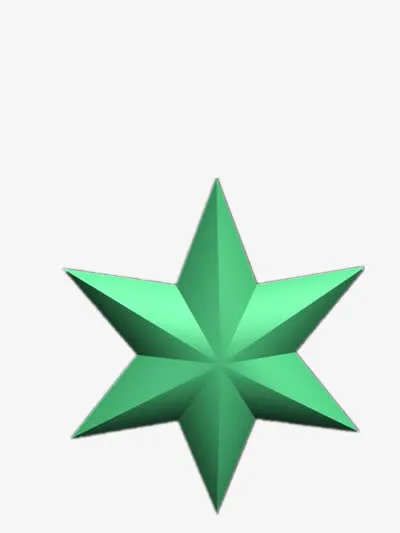 绿色立体六角星免抠