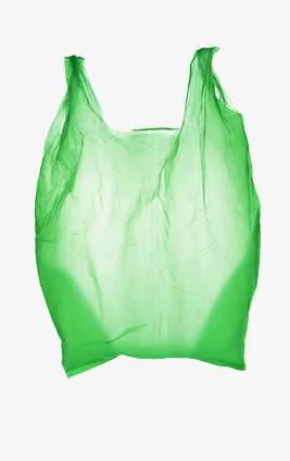 一只绿色的塑料袋垃圾袋免抠