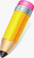 黄色铅笔卡通学习免抠