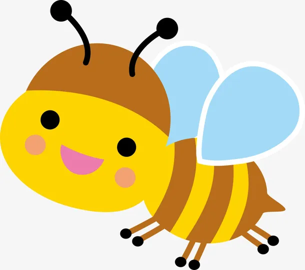 春天可爱黄色小蜜蜂免抠