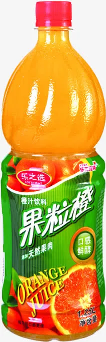 果粒橙饮料橙汁新鲜包装免抠