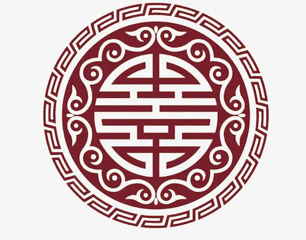 圆圈型古典中国风图案免抠