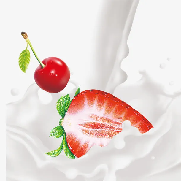 草莓牛奶樱桃免抠