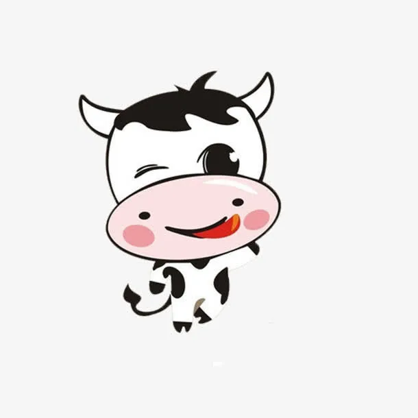 创意卡通扁平枫小奶牛免抠