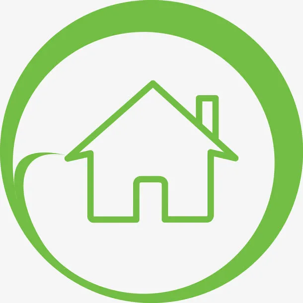 绿色创意矢量房子图标免抠标签元素