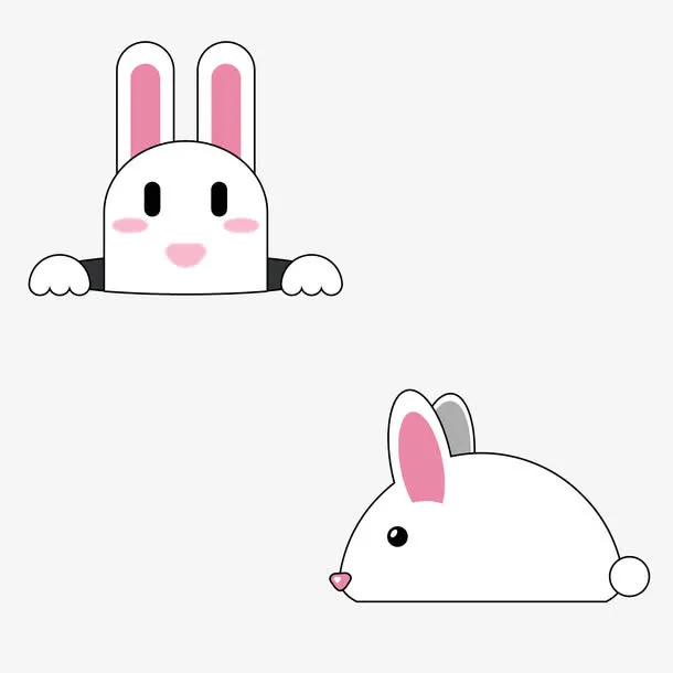 可爱手绘漫画兔子玉兔中秋免抠