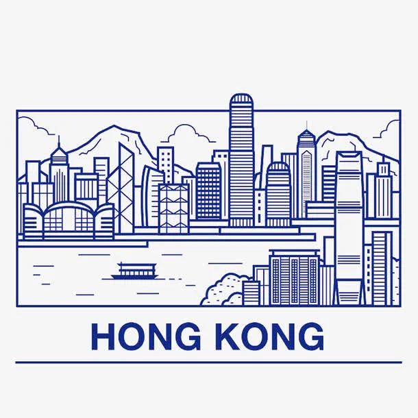 线稿香港城市免抠