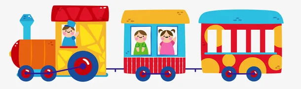 61儿童节卡通小火车玩具设计免抠
