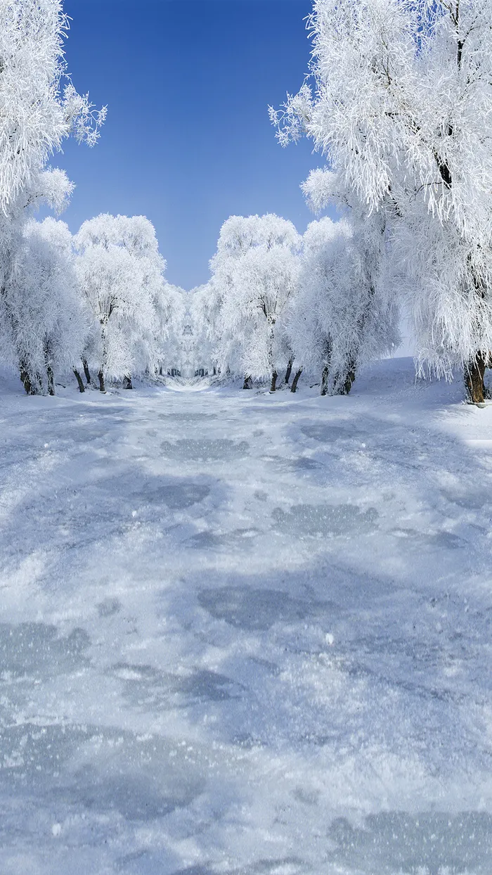 冬季大雪雪景H5背景免费下载高清