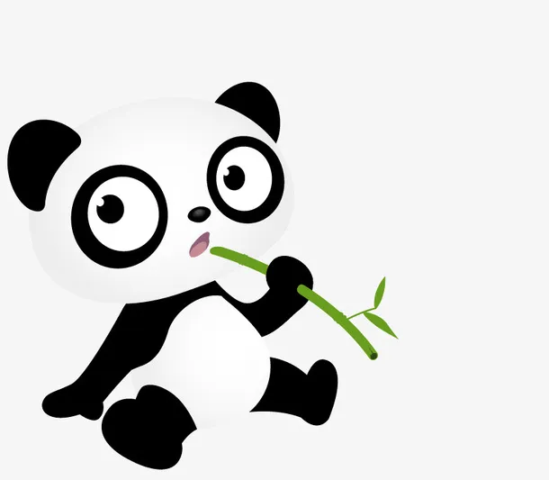大熊猫吃竹子免抠