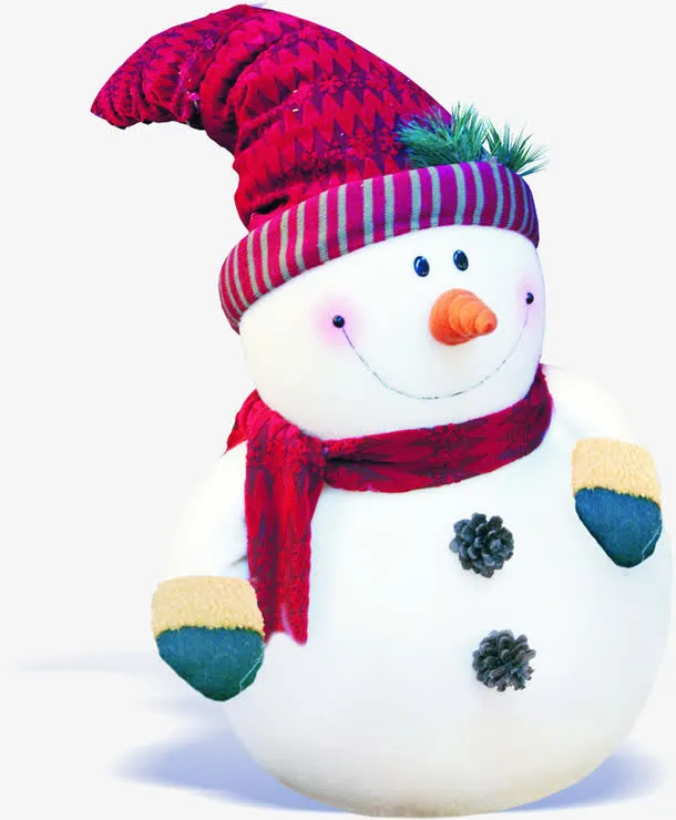 创意效果造型带帽子的雪人免抠