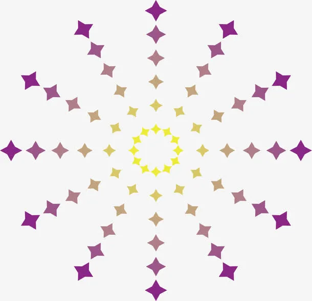 紫色四角星射线免抠