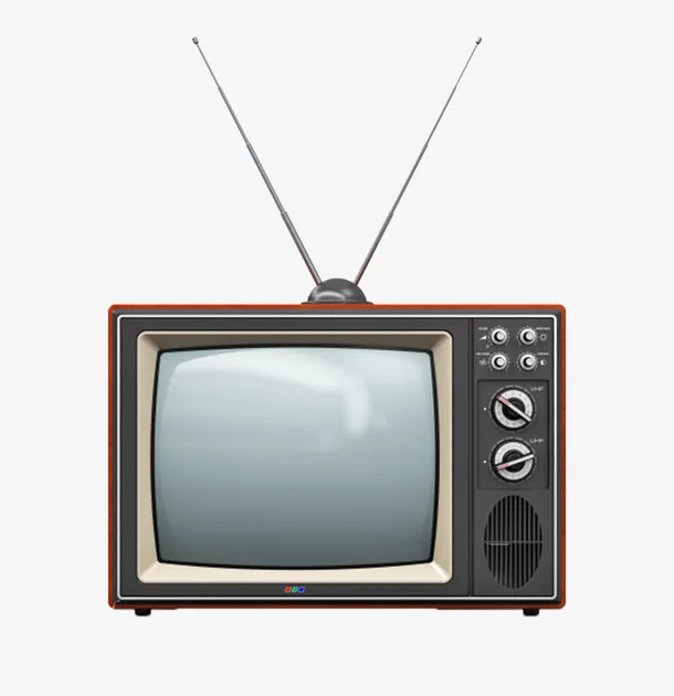 黑色带天线的黑白电视古代器物实免抠