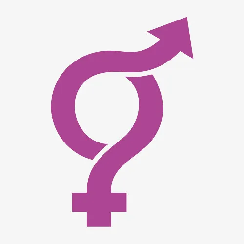 卡通紫色性别男女图标结合PNG免抠