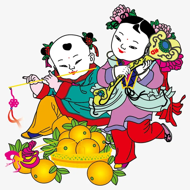 春节元素 新年 传统文化 招财童子免抠