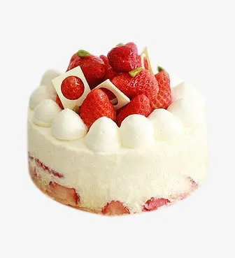 草莓白色奶油蛋糕水果蛋糕免抠