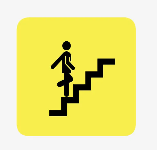 矢量电梯标识楼梯上行免抠