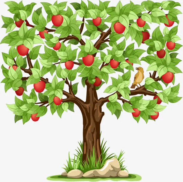 卡通苹果树免抠