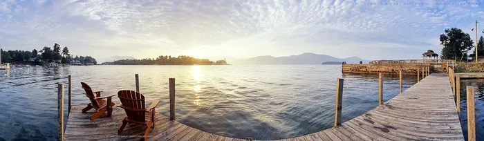 美国纽约乔治湖的早晨背景图高清
