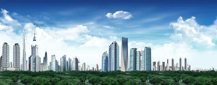 城市绿化设施与建筑PSD分层高清