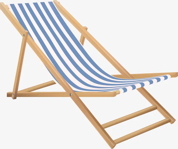 夏季度假沙滩躺椅免抠