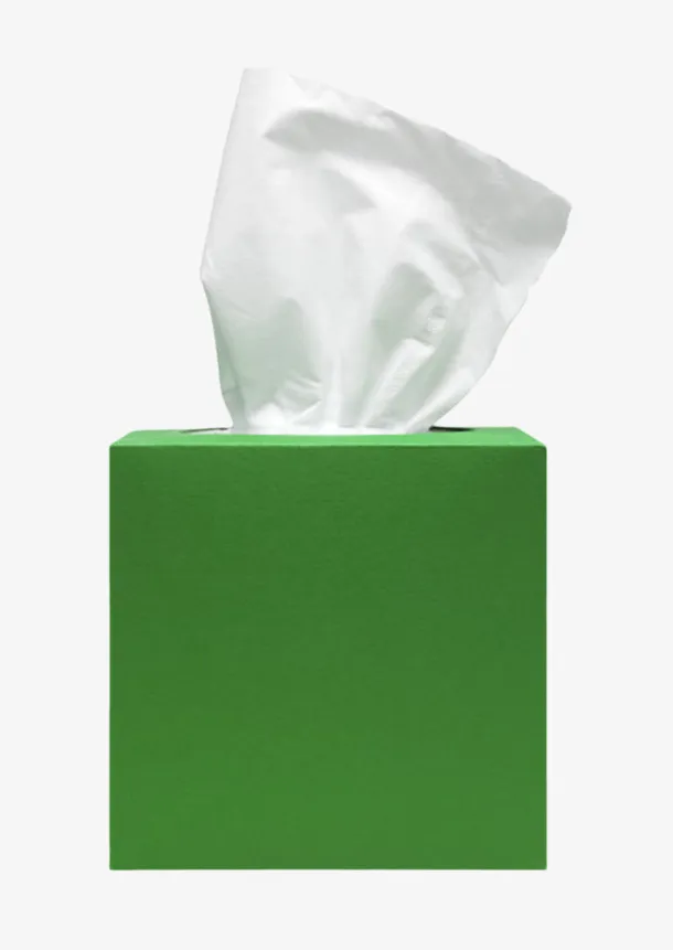 绿色正方形纸质包装盒的抽纸巾实免抠