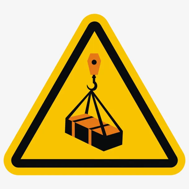 集装箱三角形黄色警告牌实物免抠