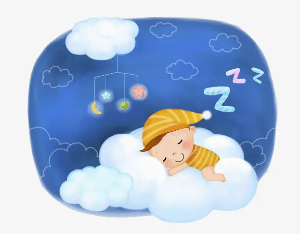 在云朵上睡觉的宝宝免抠