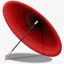 红色花折伞中国风免抠