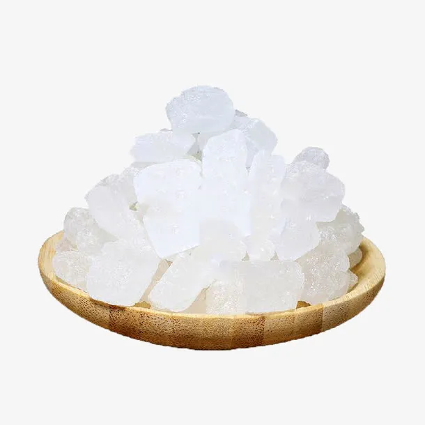 木盘子里的白色单晶冰糖免抠